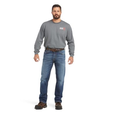 Image showing 4 th Ariat Men's FR Flame-Resistant Relaxed Fit M4 Basic Bootcut Work Jeans
