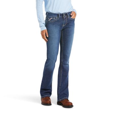 Ariat Women's FR Flame-Resistant Stretch Fit Mid-Rise DuraStretch Basic Bootcut Work Jeans
