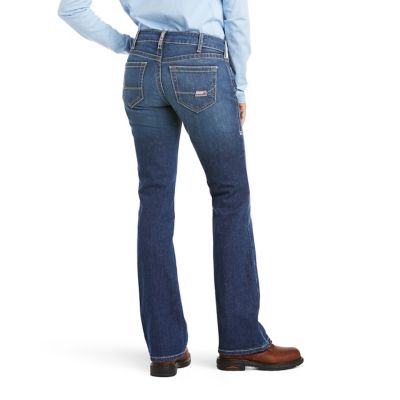 Image showing 1 th Ariat Women's FR Flame-Resistant Stretch Fit Mid-Rise DuraStretch Basic Bootcut Work Jeans