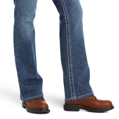 Image showing  Stretch Fit Mid-Rise FR DuraStretch Entwined Bootcut Work Jeans