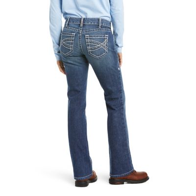 Image showing  Stretch Fit Mid-Rise FR DuraStretch Entwined Bootcut Work Jeans