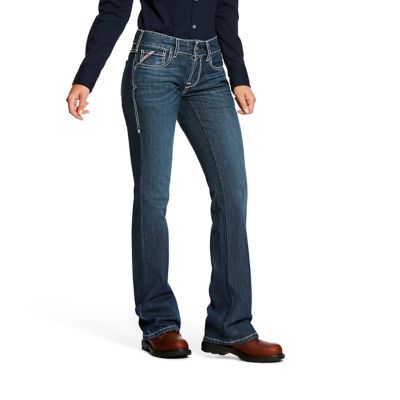 Ariat Women's FR Flame-Resistant Stretch Fit Mid-Rise DuraLight Ella Bootcut Work Jeans