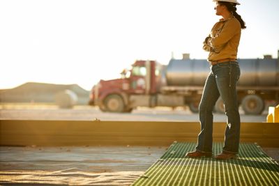 Image showing 5 th Ariat Women's Flame-Resistant Stretch Fit Mid-Rise DuraLight Ella Bootcut Work Jeans