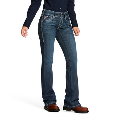Ariat Women's Flame-Resistant Stretch Fit Mid-Rise DuraLight Ella Bootcut Work Jeans