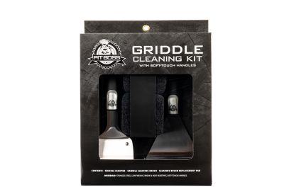 Pit Boss Soft-Touch Griddle Cleaning Set, Includes Brush Scraper and 4 Pads