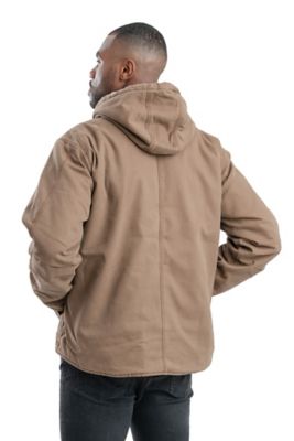Image showing  Men's Vintage Washed Duck Sherpa-Lined Hooded Jacket