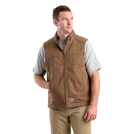 Berne Men's Vintage Washed Duck Quilt-Lined Vest
