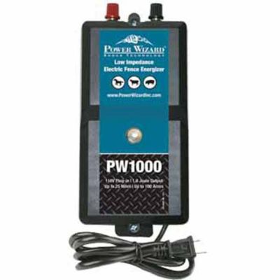 Power Wizard 1.0 Joule Plug-In Electric Fence Energizer, 1-100 Acres