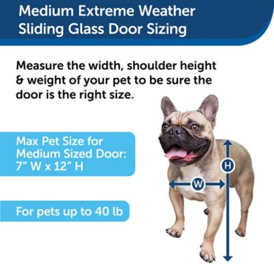 how do you measure a dog for a sliding glass door