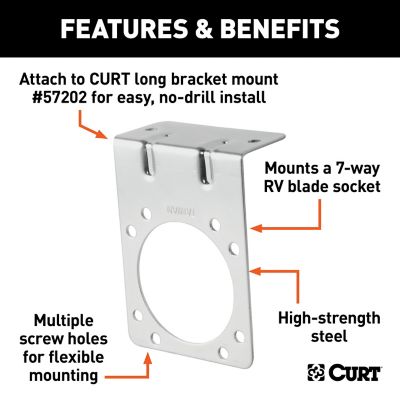 Image showing  Connector Mounting Bracket for 7-Way RV Blade (Zinc), 58230