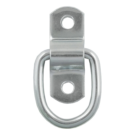CURT 1 in. x 1-1/4 in. Surface-Mounted Tie-Down D-Ring (1,200 lb., Clear Zinc), 83730