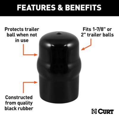 Image showing  Trailer Ball Cover for 1-7/8 in. or 2 in. Balls, Black Rubber