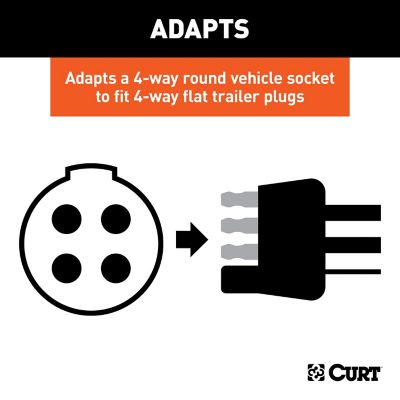 Image showing  Electrical Adapter (4-Way Round Vehicle to 4-Way Flat Trailer), 58414