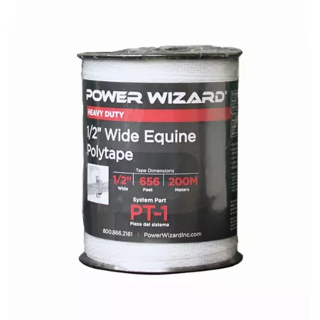 Power Wizard 1/2 in x 656 ft Equine Polytape Electric Fence Tape Electric Fence Wire & Tape