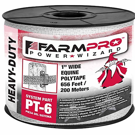 Power Wizard 1 in. x 656 ft. Equine Polytape Electric Fence Tape
