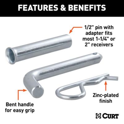 Image showing  1/2 in. Hitch Pin with 5/8 in. Adapter (1-1/4 in. or 2 in. Receiver, Zinc, Packaged), 21502
