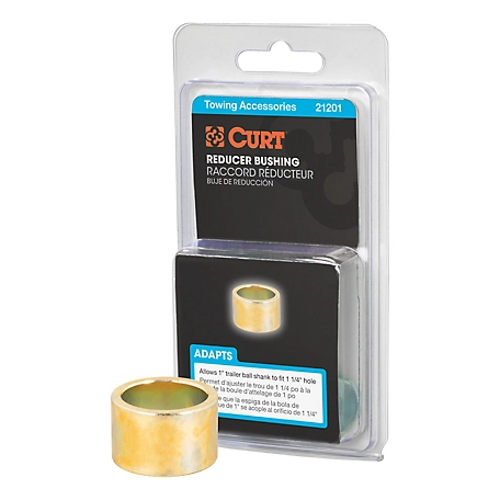 CURT Trailer Ball Reducer Bushing (From 1-1/4 in. to 1 in. Stem, Packaged), 21201