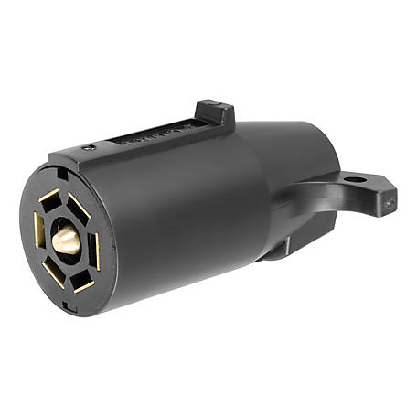 CURT 7-Way RV Blade Connector Plug (Trailer Side, Black Plastic), 58140