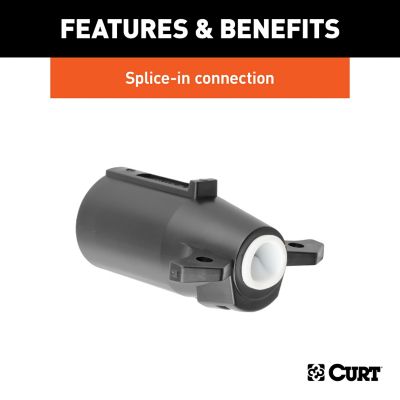 Image showing  7-Way RV Blade Plastic Connector Plug, Trailer Side, Black