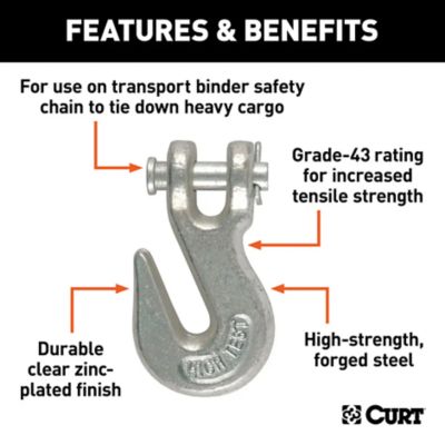 Image showing  1/4 in. Clevis Grab Hook, 2,600 lb., 3/8 in. Pin