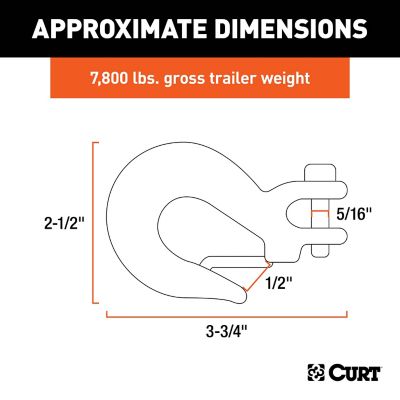 Image showing  1/4 in. Safety Latch Clevis Hook, 7,800 lb., 1/4 in. Pin