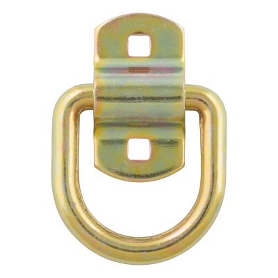CURT 3 in. x 3 in. Surface-Mounted Tie-Down D-Ring (3,600 lb., Yellow Zinc), 83740