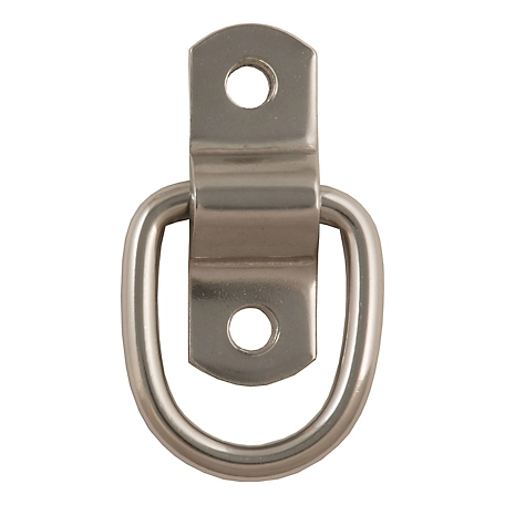 CURT 1 in. x 1-1/4 in. Surface-Mounted Tie-Down D-Ring (1,200 lb., Stainless), 83732