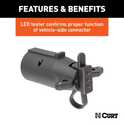 Image showing  Electrical Adapter with Tester (7-Way RV Blade Vehicle to 4-Way Flat Trailer), 57245