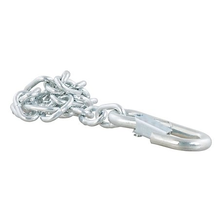 CURT 27 in. Safety Chain with 1 Snap Hook (2,000 lb., Clear Zinc), 80312