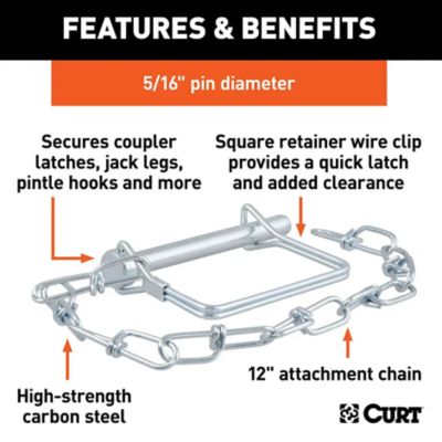 Image showing  5/16 in. Safety Pin with 12 in. Chain (3 in. Pin Length), 25034