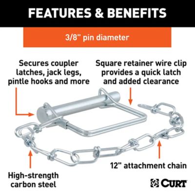 Image showing  3/8 in. Safety Pin with 12 in. Chain (2-3/4 in. Pin Length), 28000