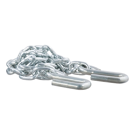 CURT 48 in. Safety Chain with 2 S-Hooks (2,000 lb., Clear Zinc), 80010