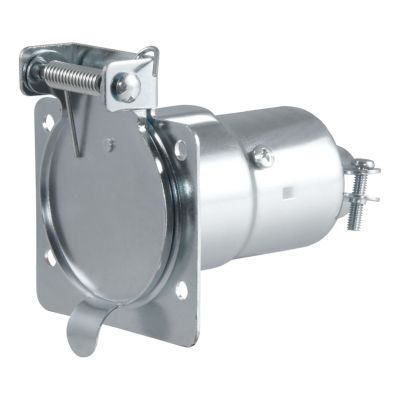 CURT 7-Way RV Blade Connector Socket (Vehicle Side, Diecast Metal), 58220