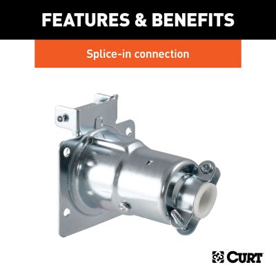 Image showing  7-Way RV Blade Connector Socket (Vehicle Side, Diecast Metal), 58220