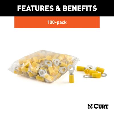 Image showing  Ring Terminals (12-10 Wire Gauge, #10 Stud Size, 100 Pack), 59531