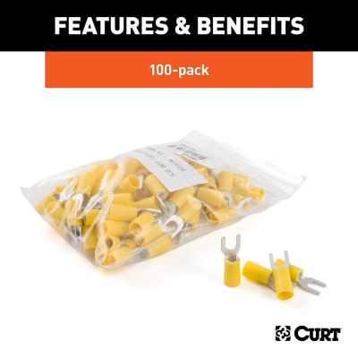 Image showing  Spade Terminals (12-10 Wire Gauge, #10 Stud Size, 100 Pack), 59631