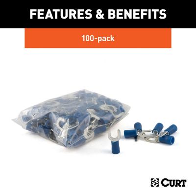 Image showing  Spade Terminals (16-14 Wire Gauge, #10 Stud Size, 100 Pack), 59621