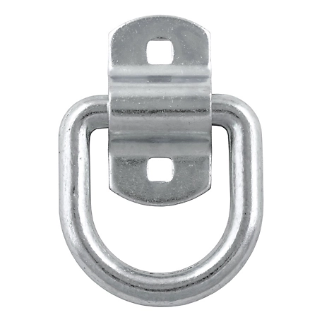 CURT 3 in. x 3 in. Surface-Mounted Tie-Down D-Ring (3,600 lb., Clear Zinc), 83742