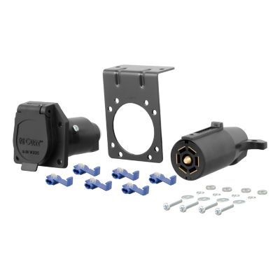 CURT 7-Way RV Blade Connector Plug & Socket with Hardware (Packaged), 58152