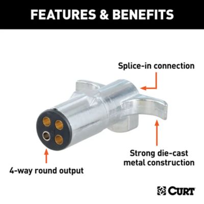 Image showing  4-Way Round Connector Plug (Trailer Side, Packaged), 58061