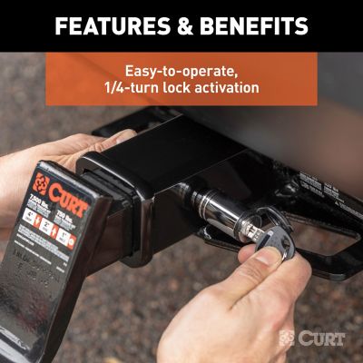 Image showing  5/8 in. Hitch Lock (2 in. Receiver, Barbell, Chrome), 23515