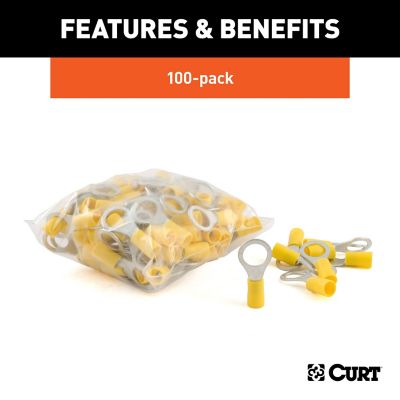 Image showing  Ring Terminals (12-10 Wire Gauge, 3/8 in. Stud Size, 100 Pack), 59538