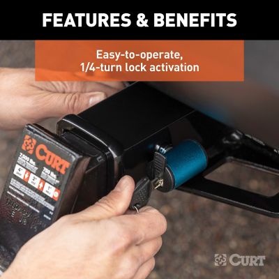 Image showing  1/2 in. Hitch Lock with 5/8 in. Adapter (1-1/4 in. or 2 in. Receiver, Right-Angle, Chrome), 23506