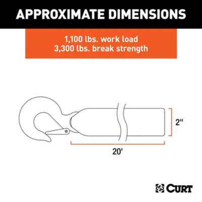 Image showing  20 ft. Win. Strap with Snap Hook (1,100 lb.), 29451