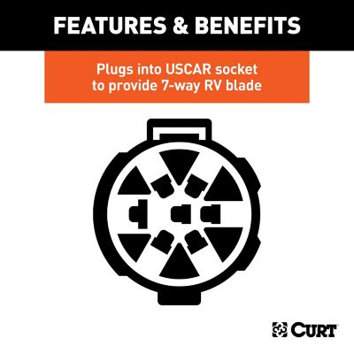 Image showing  Replacement Oe 7-Way RV Blade Socket (Twists Into Uscar), 56415
