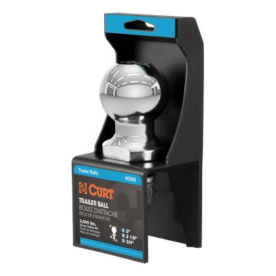 CURT 2 in. Trailer Ball (3/4 in. x 2-1/8 in. Shank, 3,500 lb., Chrome, Packaged), 40065