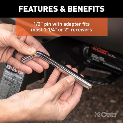 Image showing  1/2 in. Hitch Lock with 5/8 in. Adapter (1-1/4 in. or 2 in. Receiver, Deadbolt, Chrome), 23024