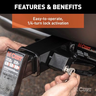 Image showing  1/2 in. Hitch Lock with 5/8 in. Adapter (1-1/4 in. or 2 in. Receiver, Deadbolt, Chrome), 23024