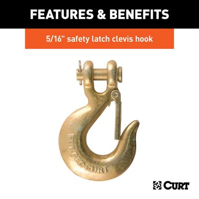 Image showing  18,800 lb. Capacity 35 in. Safety Chain with 1 Clevis Hook, Yellow Zinc