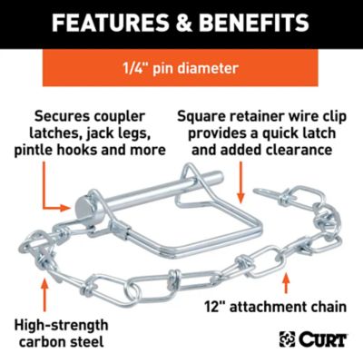 Image showing  1/4 in. Safety Pin with 12 in. Chain (2-3/4 in. Pin Length, Packaged), 25013